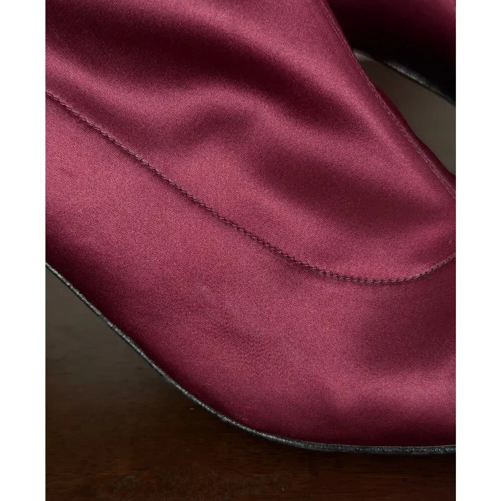 Free People Spectrum Berry Sock Ankle Boots US 8.5 Heeled Party Statement Chic